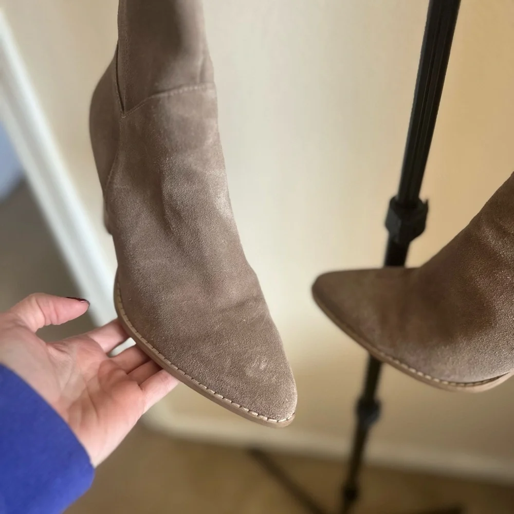 Crown Vintage Emira Over The Knee Boots in Taupe